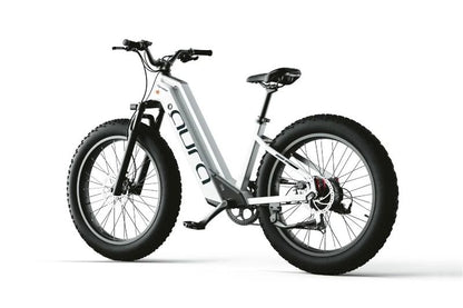 Cyrusher Aura - Step Through Fat Tyre Electric Bike - White Side Angle