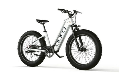 Cyrusher Aura - Step Through Fat Tyre Electric Bike - White Side Angle.webp 2