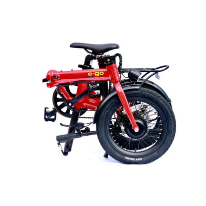 E-Go Lite - Folding Electric Bike - Red Folded