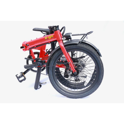 E-Go Lite+ - Folding Electric Bike - Red Folded
