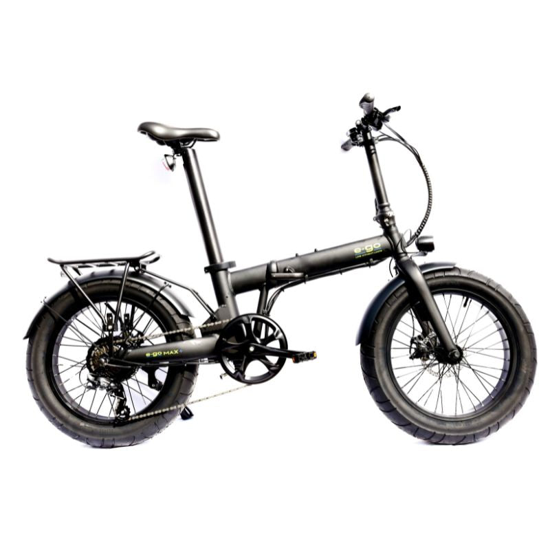 E-Go Max+ - Fat Tyre Folding Electric Bike - Black