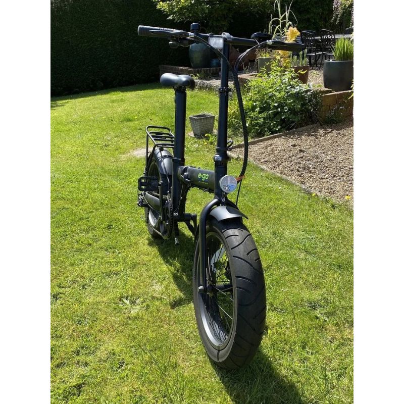 E-Go Max+ - Fat Tyre Folding Electric Bike - Black Outside Shot