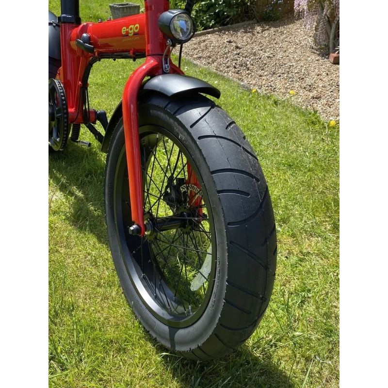 E-Go Max+ - Fat Tyre Folding Electric Bike - Red Wheels