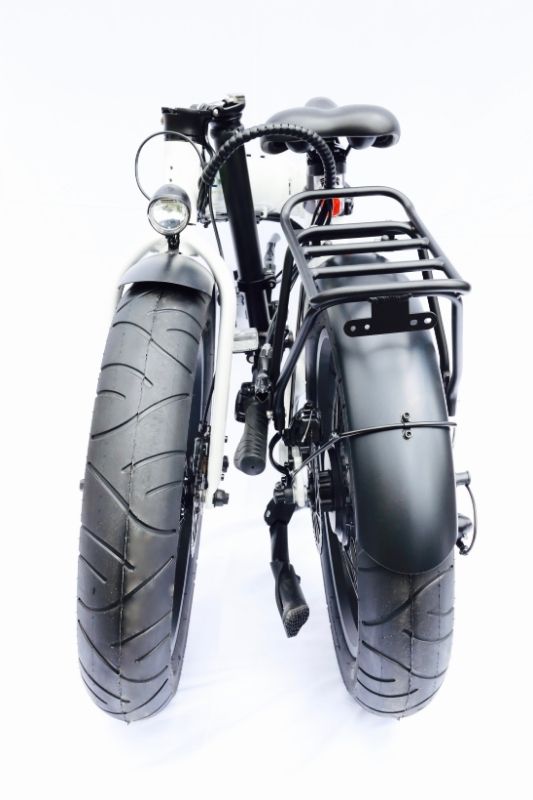 E-Go Max+ - Fat Tyre Folding Electric Bike - White Folded