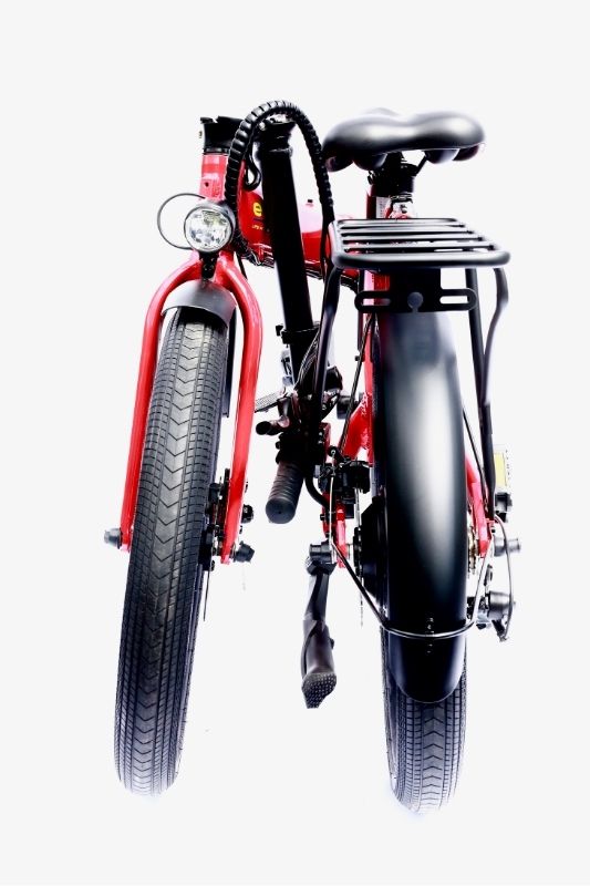 E-Go Max - Folding Electric Bike - Red Folded