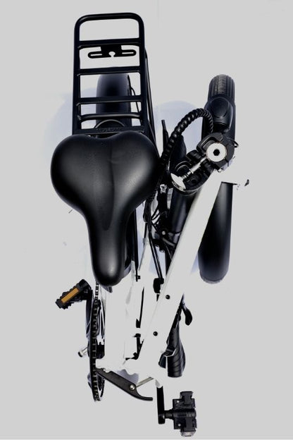E-Go Max - Folding Electric Bike - White Folded