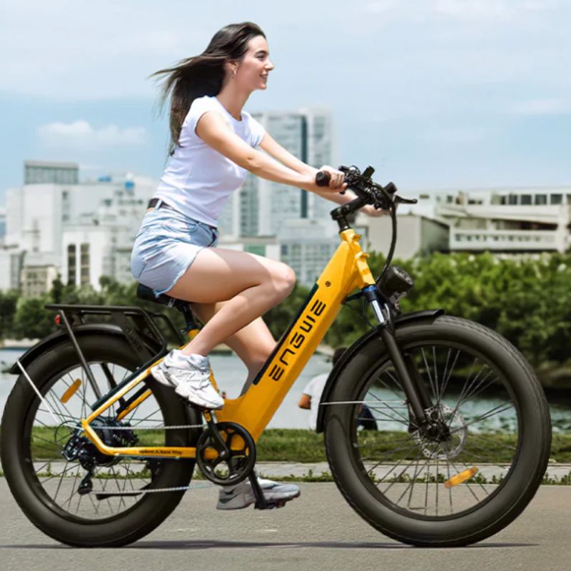 Engwe E26 - Fat Tyre Electric Bike - Step Through Yellow