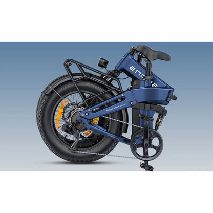Engwe Engine Pro 3.0 Boost - Folding Fat Tyre Electric Bike - Navy Folded