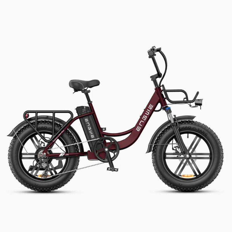 Engwe L20 Boost - Step-Through Electric Bike - Wine Red