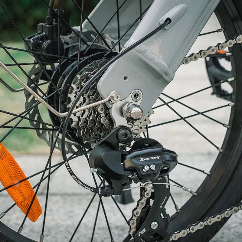 Fiido D11 - Light Grey Folding Electric Bike - Gear System